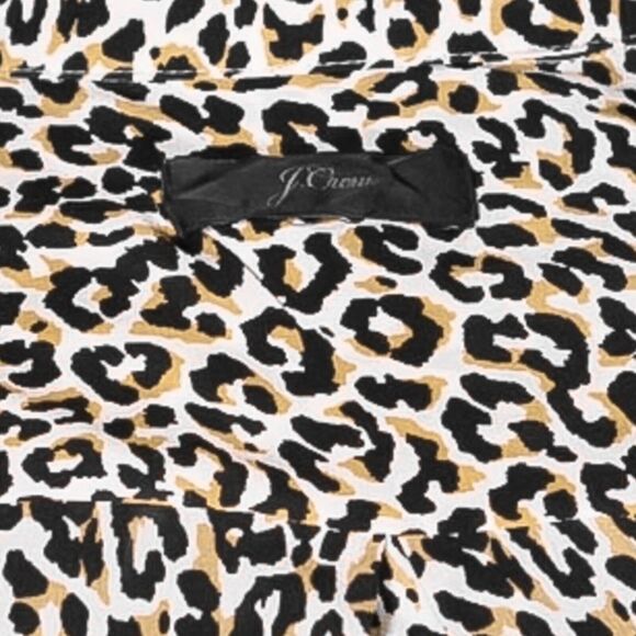 J. Crew Women's Shirt Button Up Animal Print Silk Long Sleeve Blouse Top Size S - Picture 3 of 9